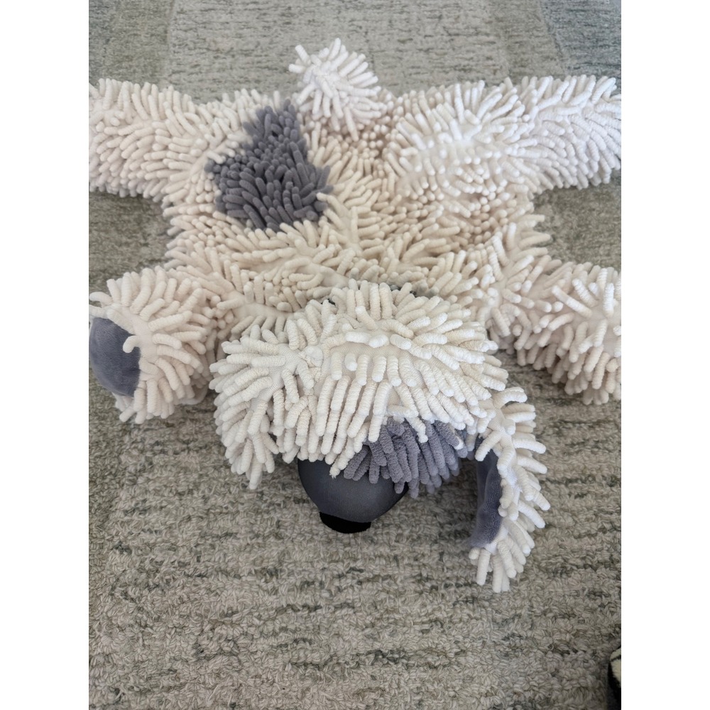 Zoobies Lovesac Nooder white grey shaggy dog pillow blanket DISCONTINUED